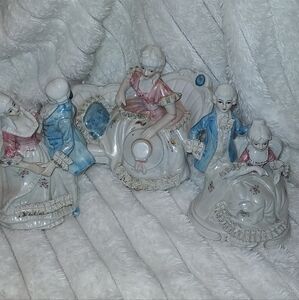 Vintage Victorian Porcelain Dolls Set Of 3